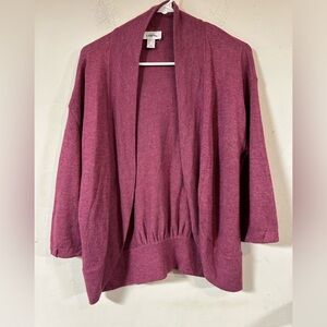 LOFT Ann Taylor Magenta Rabbit Hair Blend Cardigan Sweater Size XS-oversized